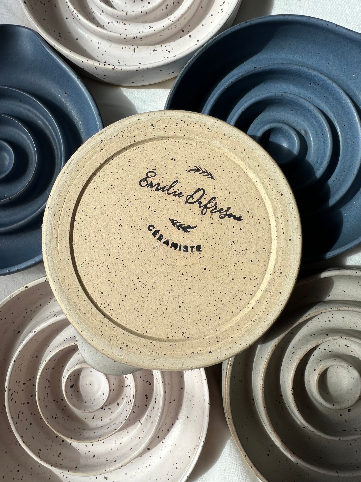 Porte-savon en céramique GRIS-BEIGE Ceramic soap dish
