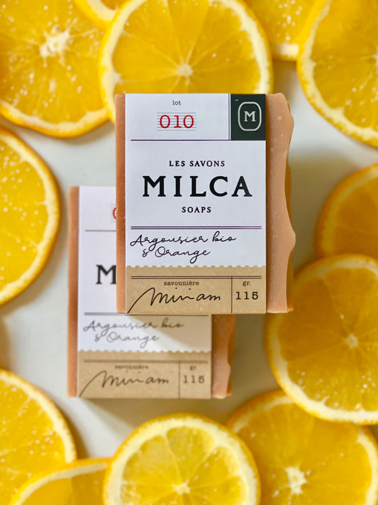 - ÉPHÉMÈRE 010 - Savon Argousier bio & orange  /  Sea buckthorn & orange soap