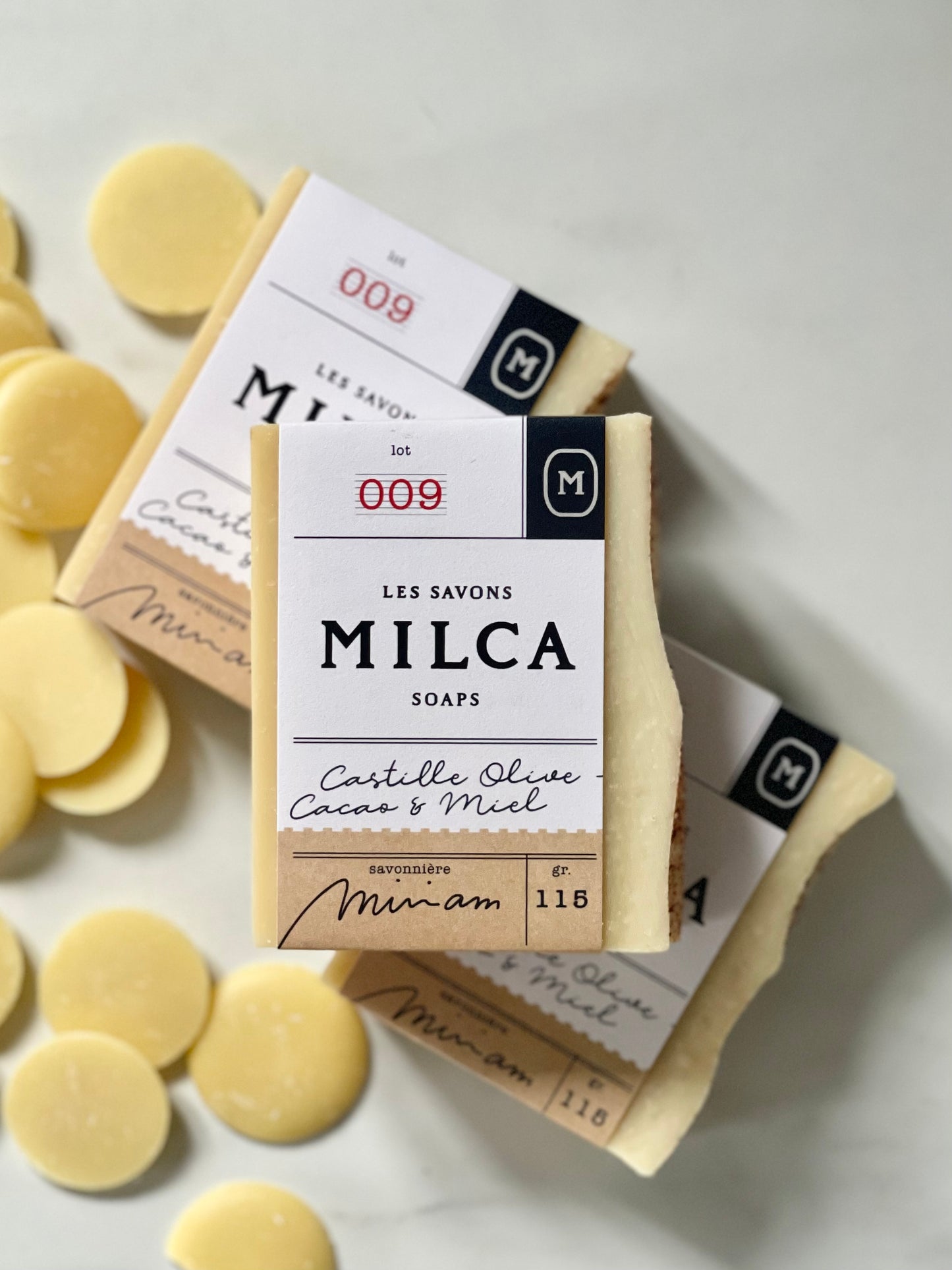 - ÉPHÉMÈRE 009 - Savon Castille Olive, Cacao & miel hypoallergène / Olive, Cocoa & honey Castille soap