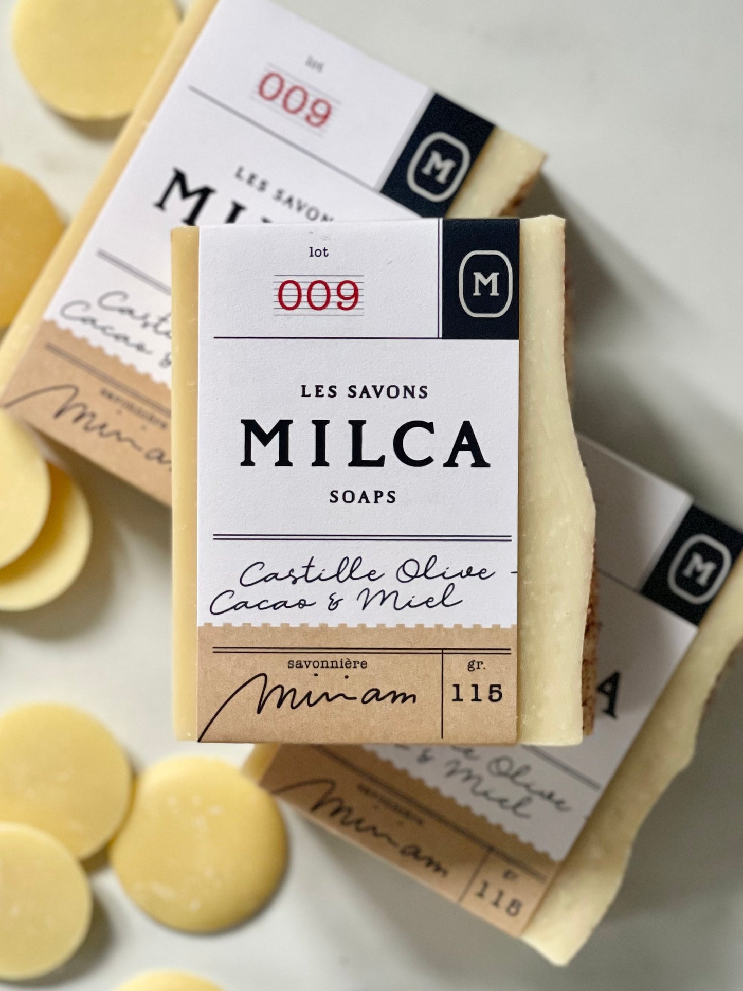 - ÉPHÉMÈRE 009 - Savon Castille Olive, Cacao & miel hypoallergène / Olive, Cocoa & honey Castille soap