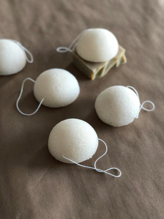 Éponge Konjac exfoliante pour visage nature / 100% végétal et biodégradable