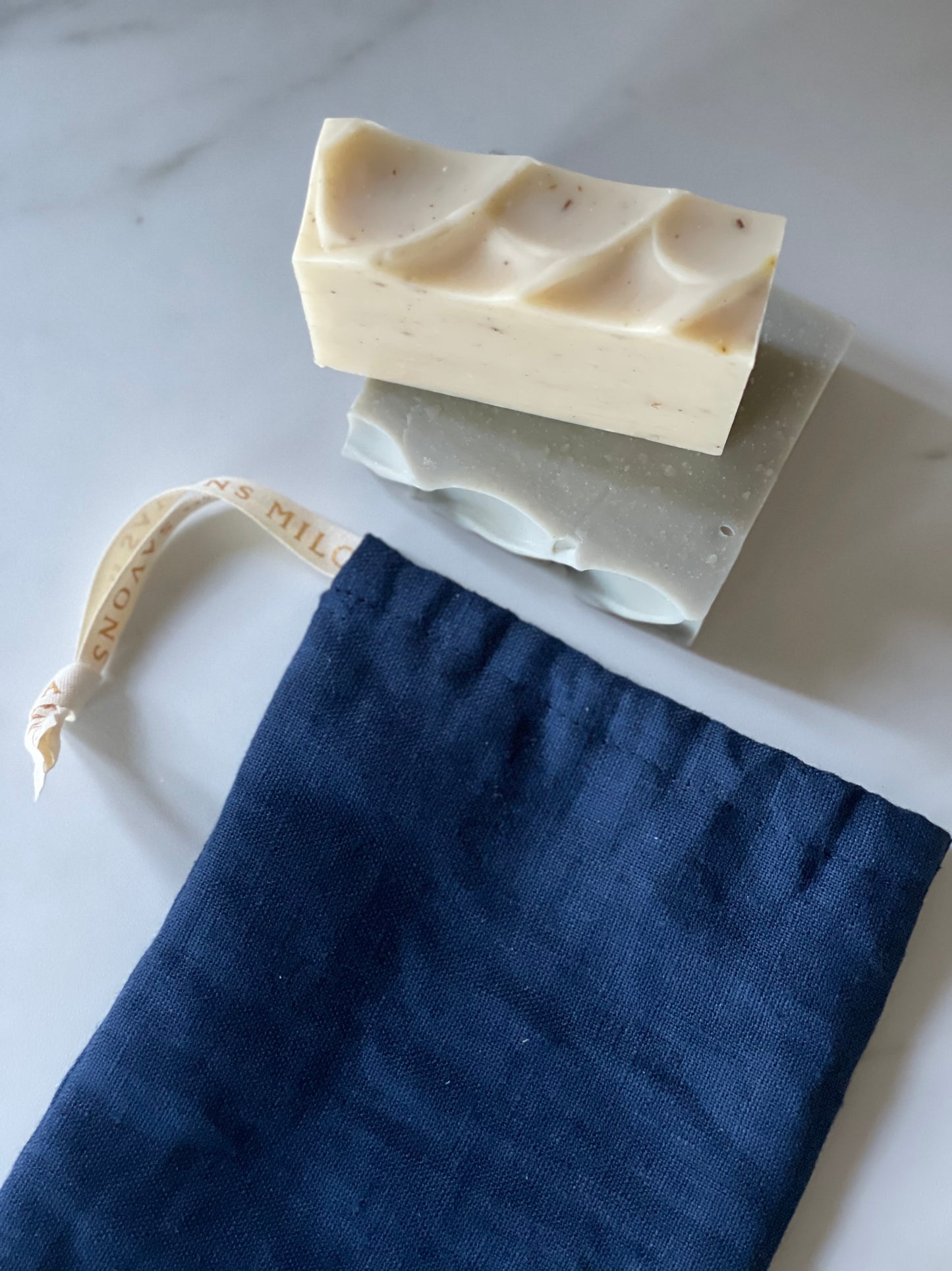 Pochette à savons en lin bio fabriquée au Québec / Organic linen pouch