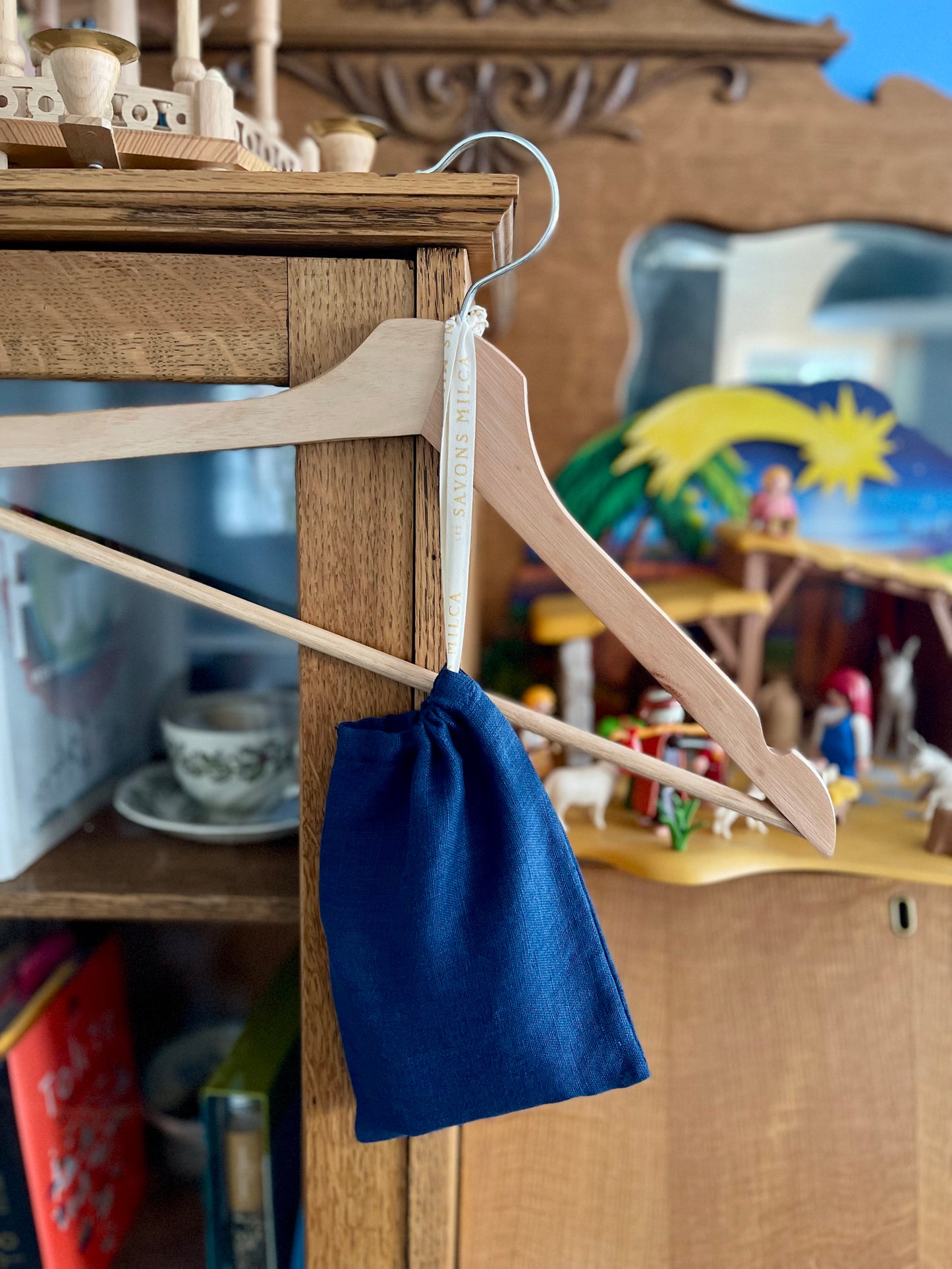 Pochette à savons en lin bio fabriquée au Québec / Organic linen pouch