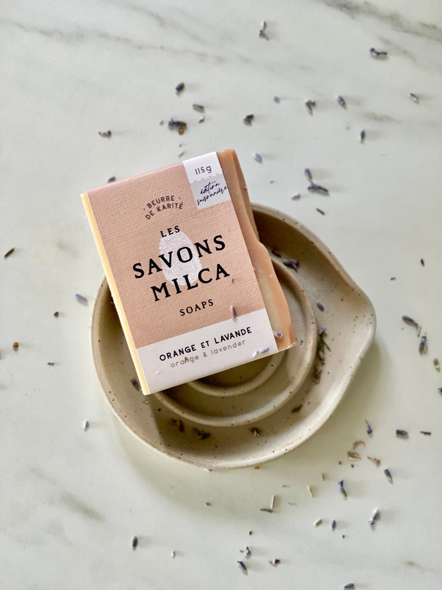 Porte-savon en céramique GRIS-BEIGE Ceramic soap dish