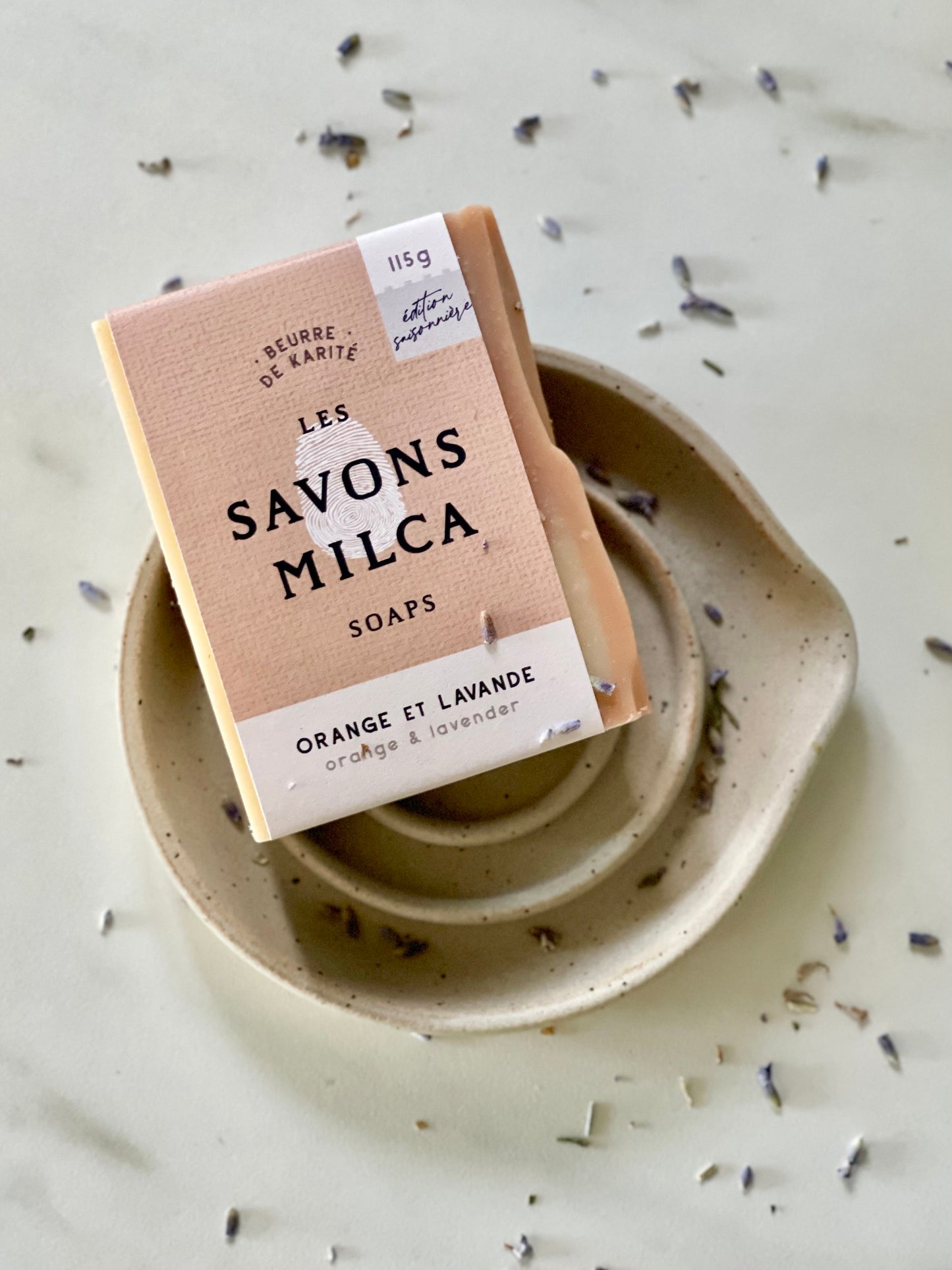 Porte-savon en céramique GRIS-BEIGE Ceramic soap dish